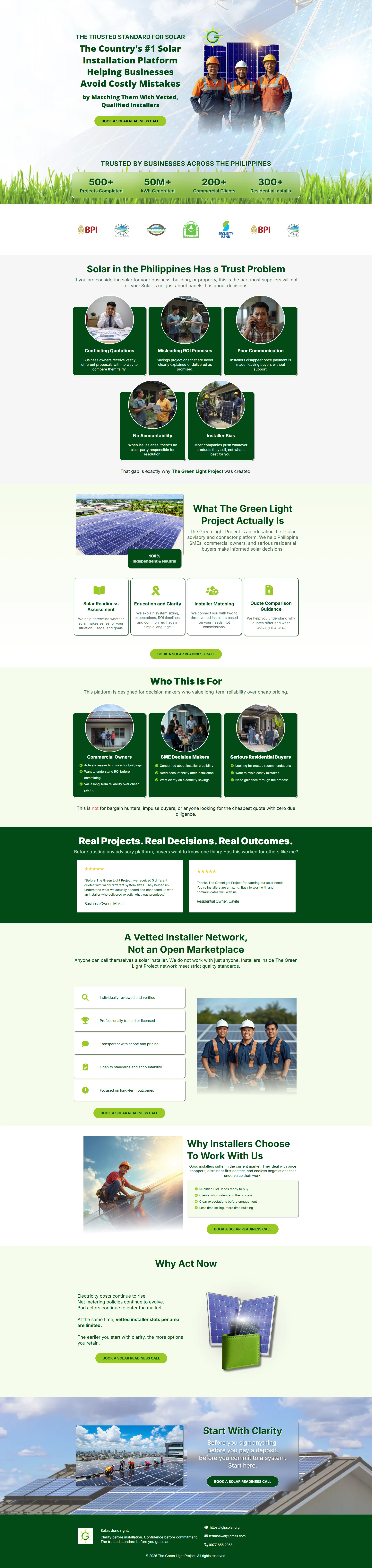 Green Light Solar Project — Consultation Funnel