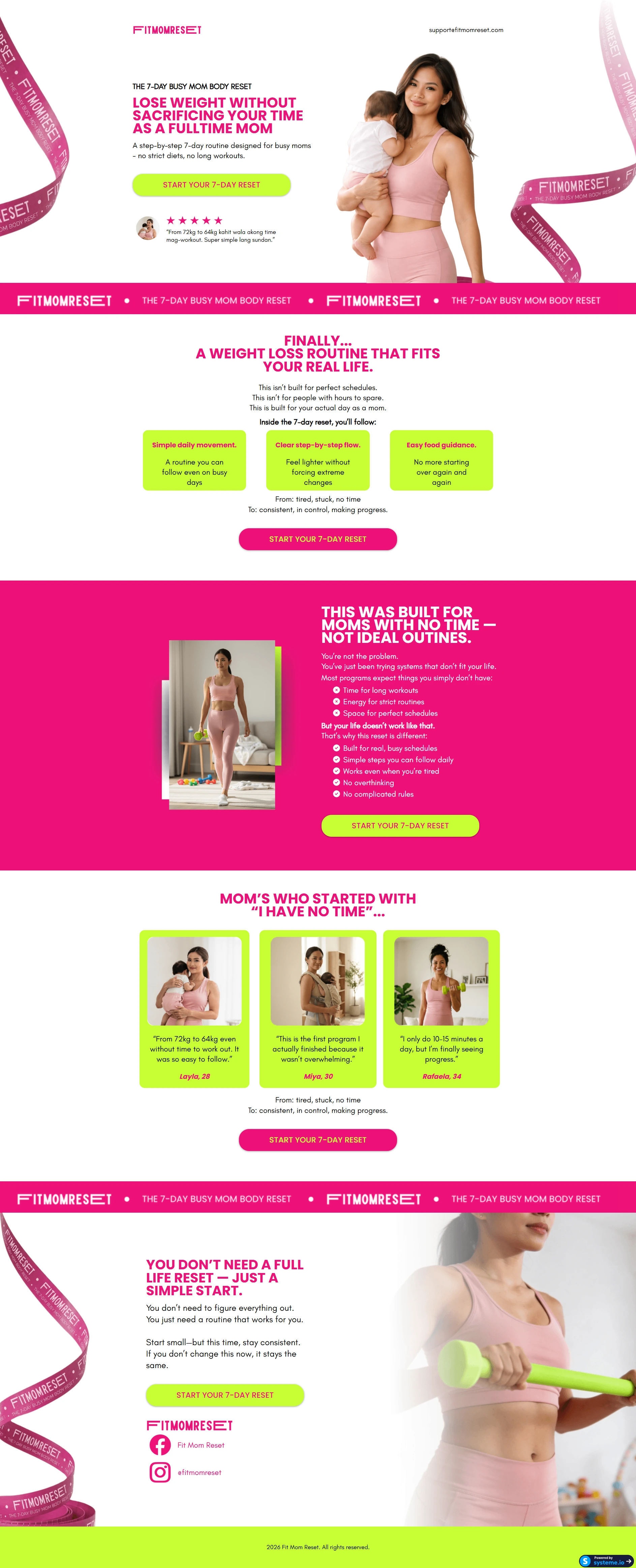 Fitmom Reset — Wellness Program Funnel